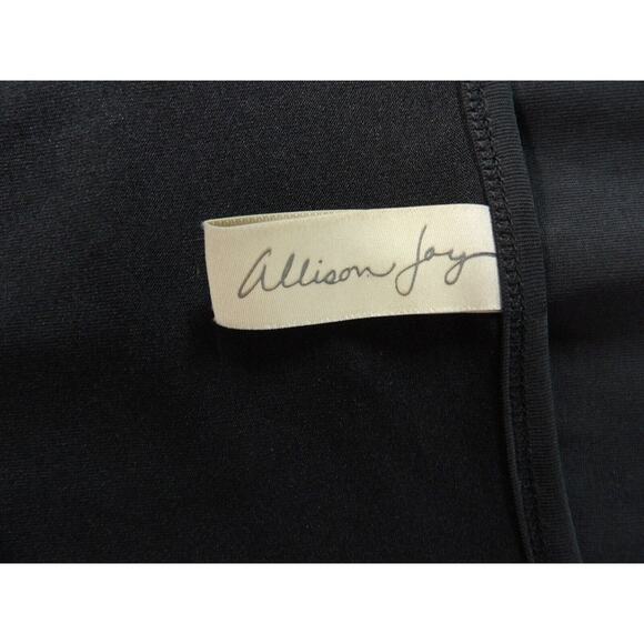 Allison Joy Top Shirt Sz Medium Slinky Soft Black Layers V Neck Staple Basic - Picture 5 of 9